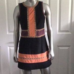 Girls Abercrombie and Fitch color block faux suede dress